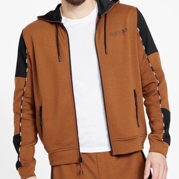 GUESS Kona Blocked Full Zip Hoodie- Large - Picture 2 of 8